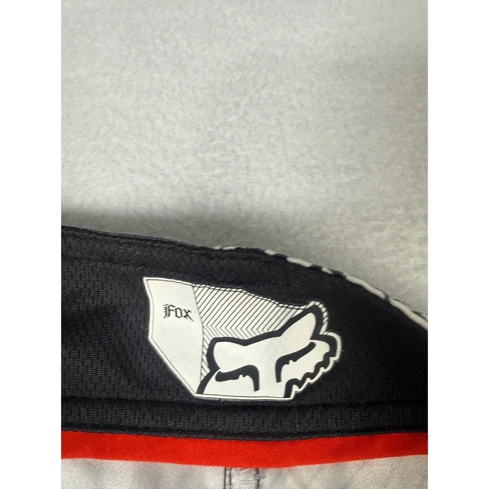 Fox Racing Board Shorts Mens 34 Black White Red Graphic Print Surf Swim Trunks